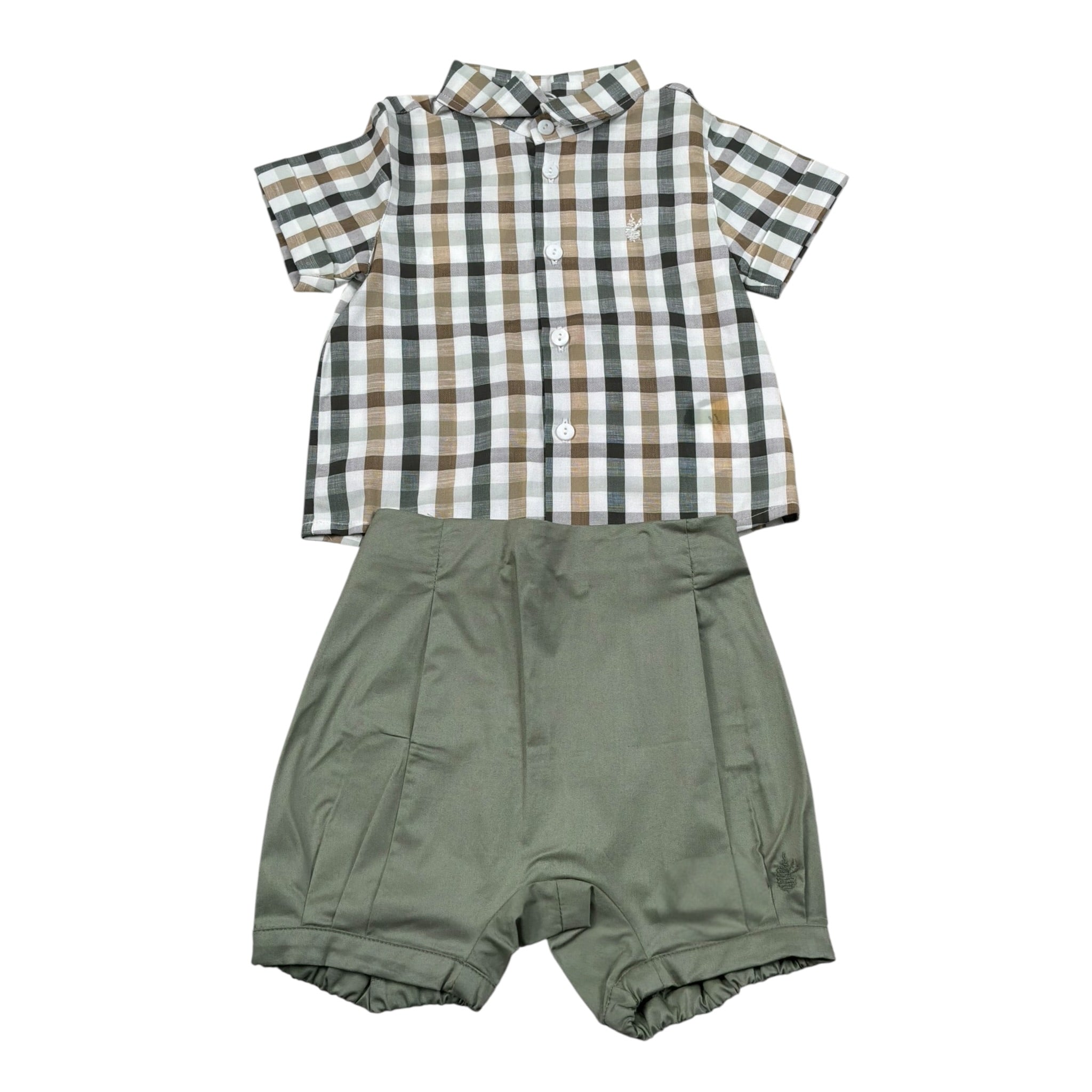 Le Coconne Completo 2 Pezzi Camicia-Bermuda per Neonato LCN1525 VERDE LE COCONNE 