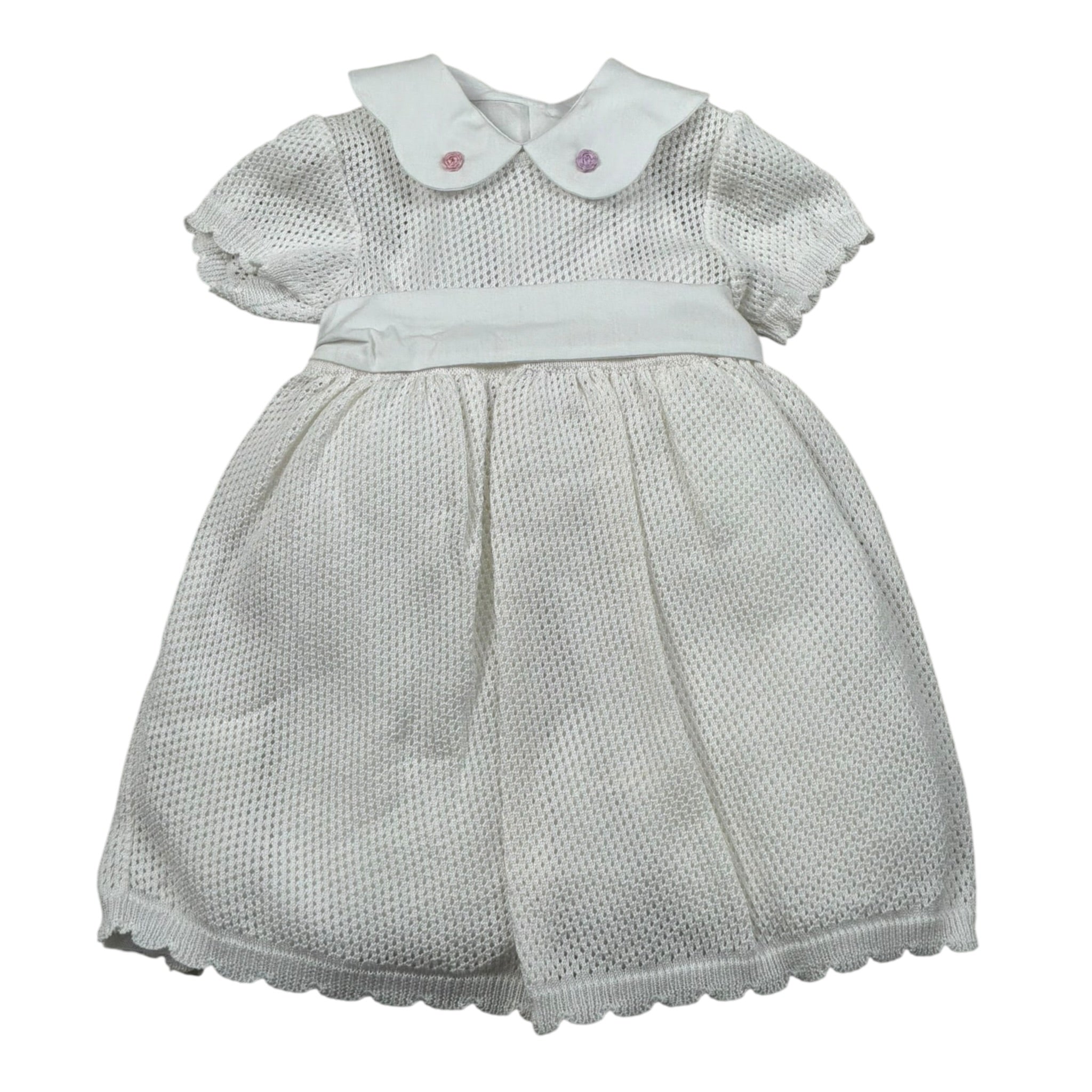 Le Coconne Abito Mezza Manica Traforato per Neonata LCN1937 BIANCO LE COCONNE 