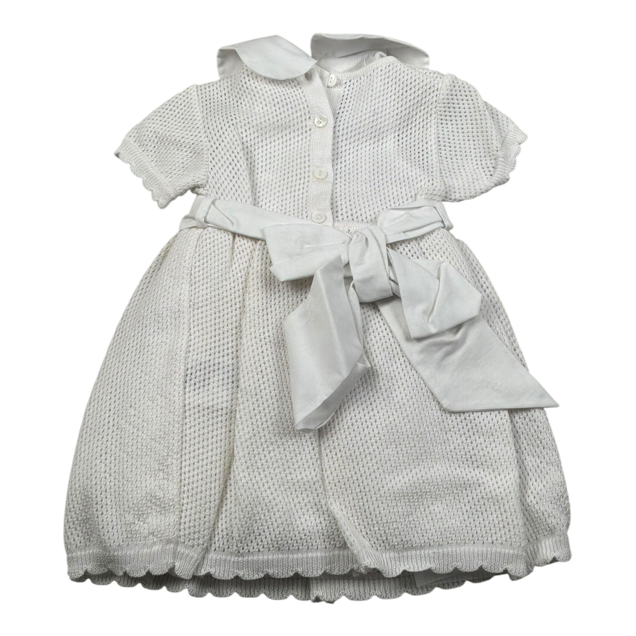 Le Coconne Abito Mezza Manica Traforato per Neonata LCN1937 BIANCO LE COCONNE 