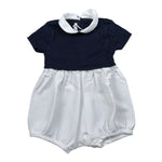 Le Coconne Pagliaccetto Bicolore Mezza Manica per Neonata LCN1979 BIANCO/BLU LE COCONNE 