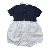Le Coconne Pagliaccetto Bicolore Mezza Manica per Neonata LCN1979 BIANCO/BLU LE COCONNE 
