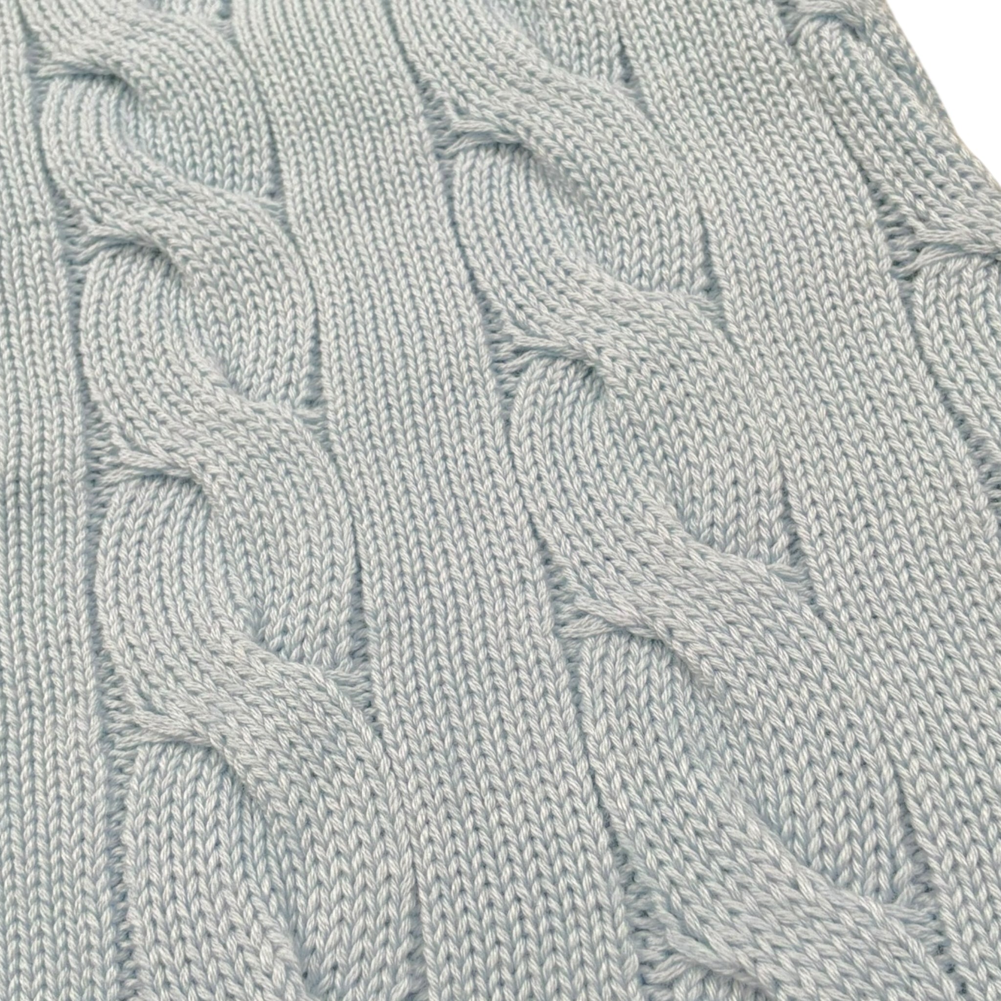 Le Coconne Coperta Tinta Unita con Ricami per Neonato LCN2584 AZZURRO LE COCONNE 