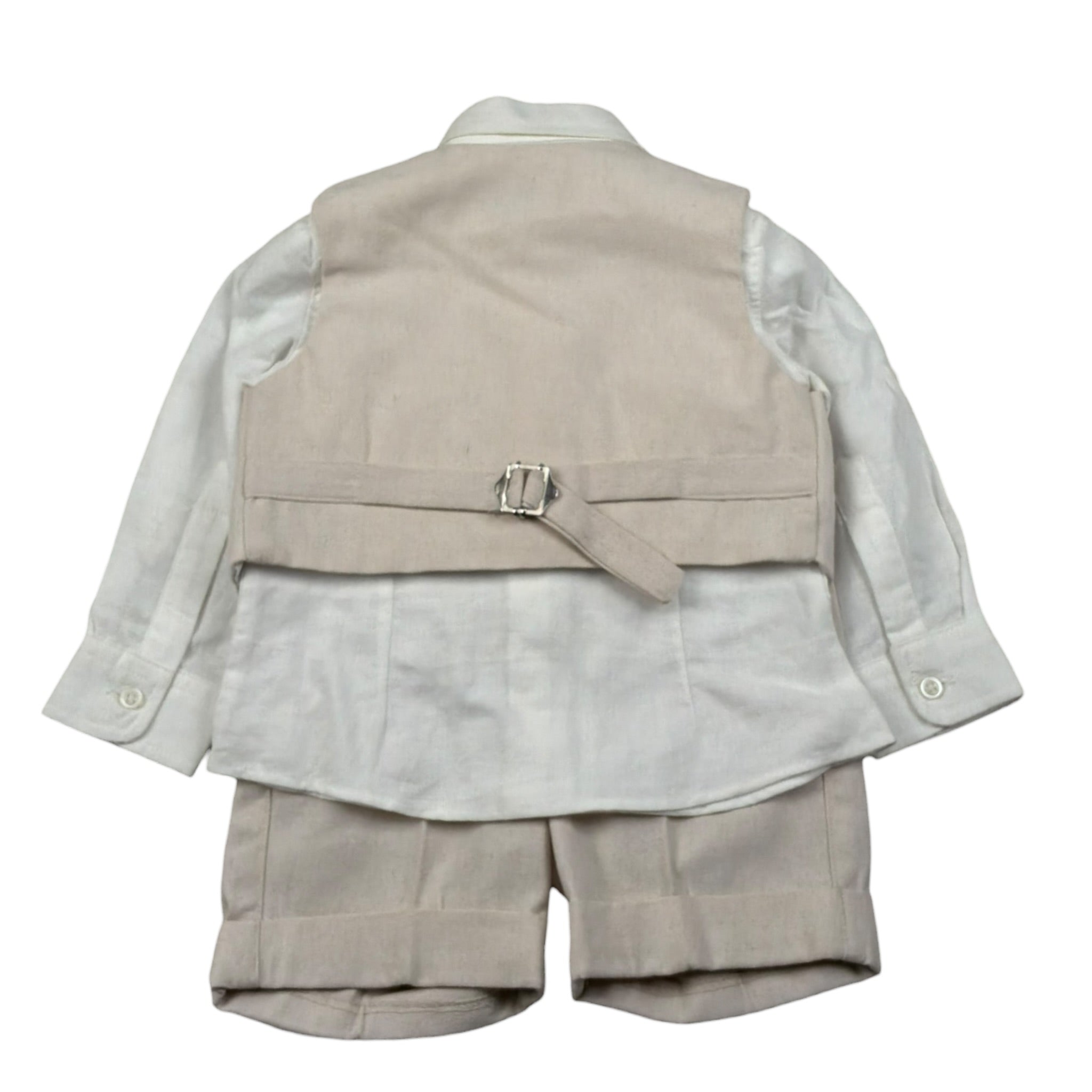 Les Gamins Completo 3 Pezzi Gilet-Camicia-Bermuda per Neonato LGM40291 BEIGE LES GAMINS 