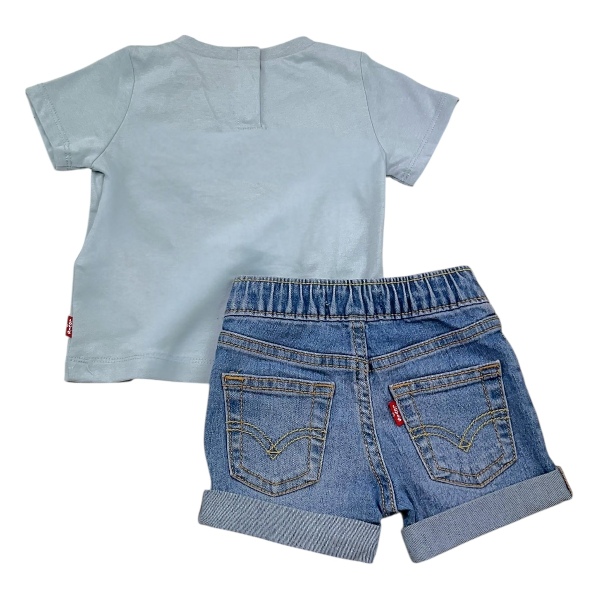 Levi'S Completo 2 Pezzi T-Shirt-Bermuda In Denim per Neonato 6EK235 AZZURRO LEVI'S 