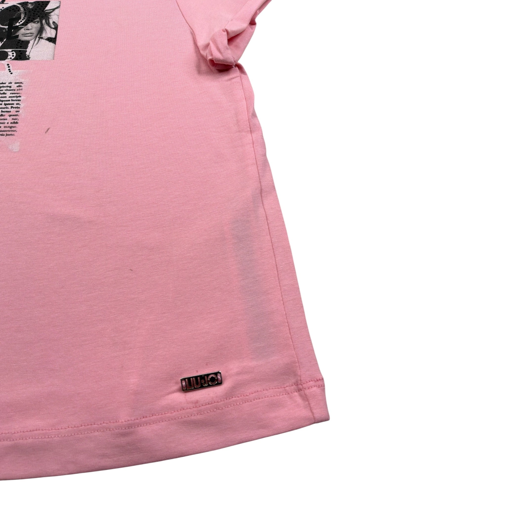 Liu Jo T-Shirt Girocollo tinta unita con Stampa Rosa per Bambina GA3100 ROSA LIU JO 