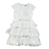 Liu Jo Abito tinta unita con Rouches E Cintura Bianco per Bambina GA4169 BIANCO LIU JO 