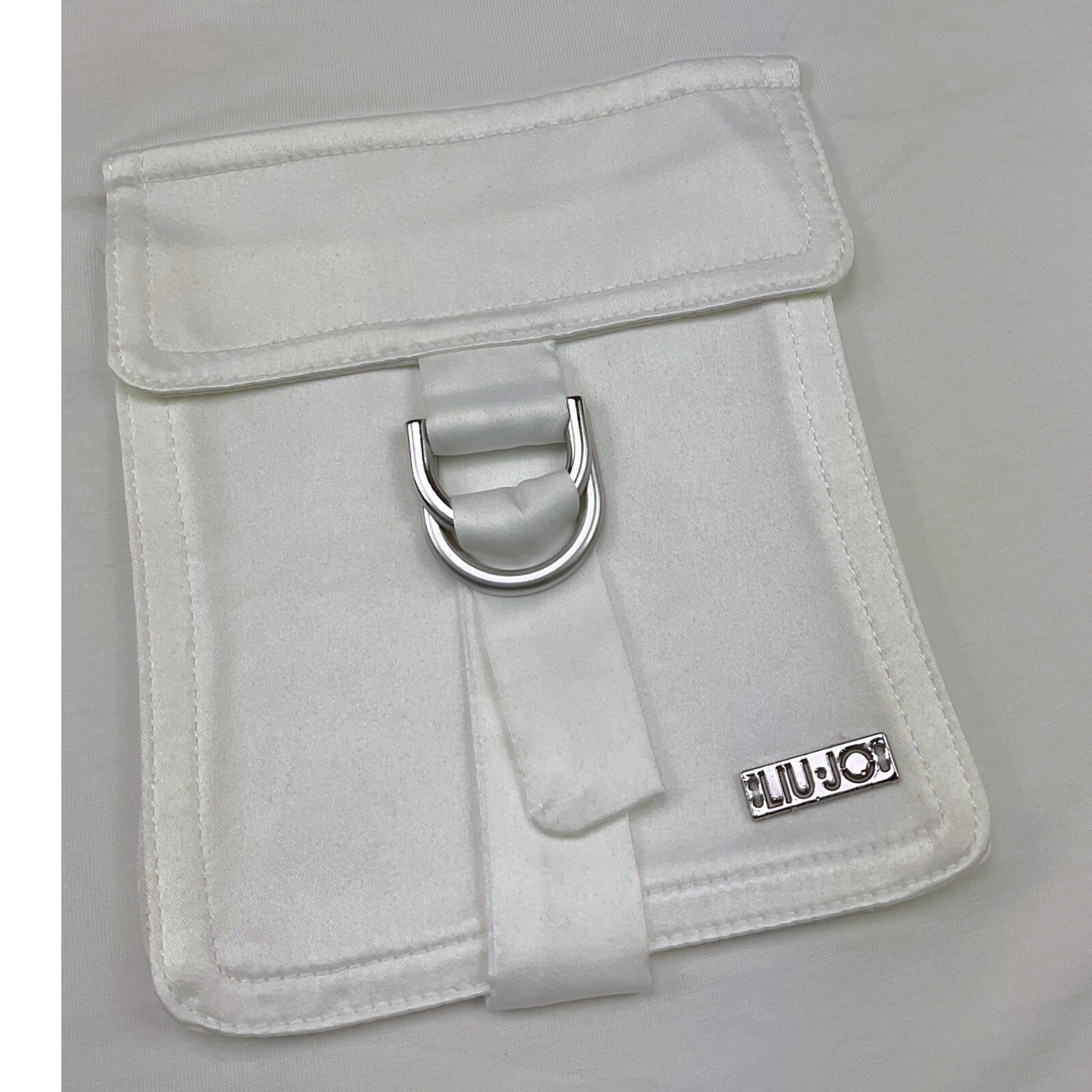 Liu Jo T-Shirt Girocollo Tinta Unita con Taschino Modello Crop per Bambina GA5016 BIANCO LIU JO 