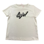 Liu Jo T-Shirt Girocollo Tinta Unita con Paillettes per Bambina GA5018X BIANCO LIU JO 