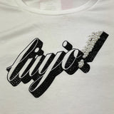 Liu Jo T-Shirt Girocollo Tinta Unita con Paillettes per Bambina GA5018X BIANCO LIU JO 