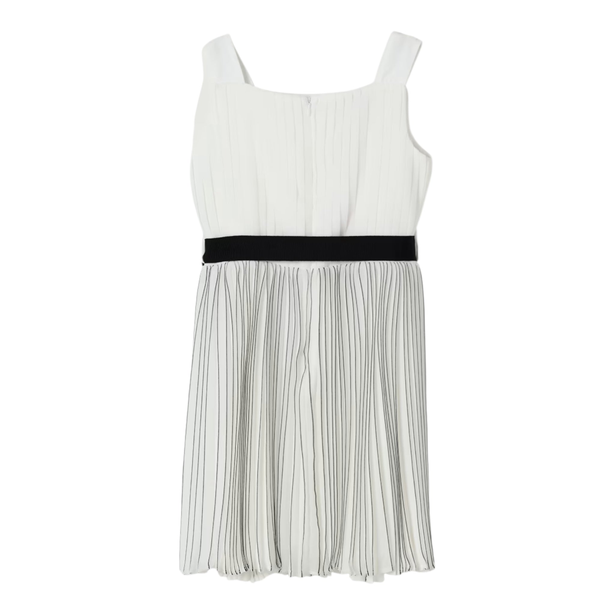 Liu Jo Abito Tinta Unita con Cintura E Fantasia A Righe per Bambina GA5070X BIANCO LIU JO 