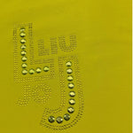 Liu Jo T-Shirt Girocollo Tinta Unita con Brillantini per Bambina GA5119 GIALLO FLUO LIU JO 