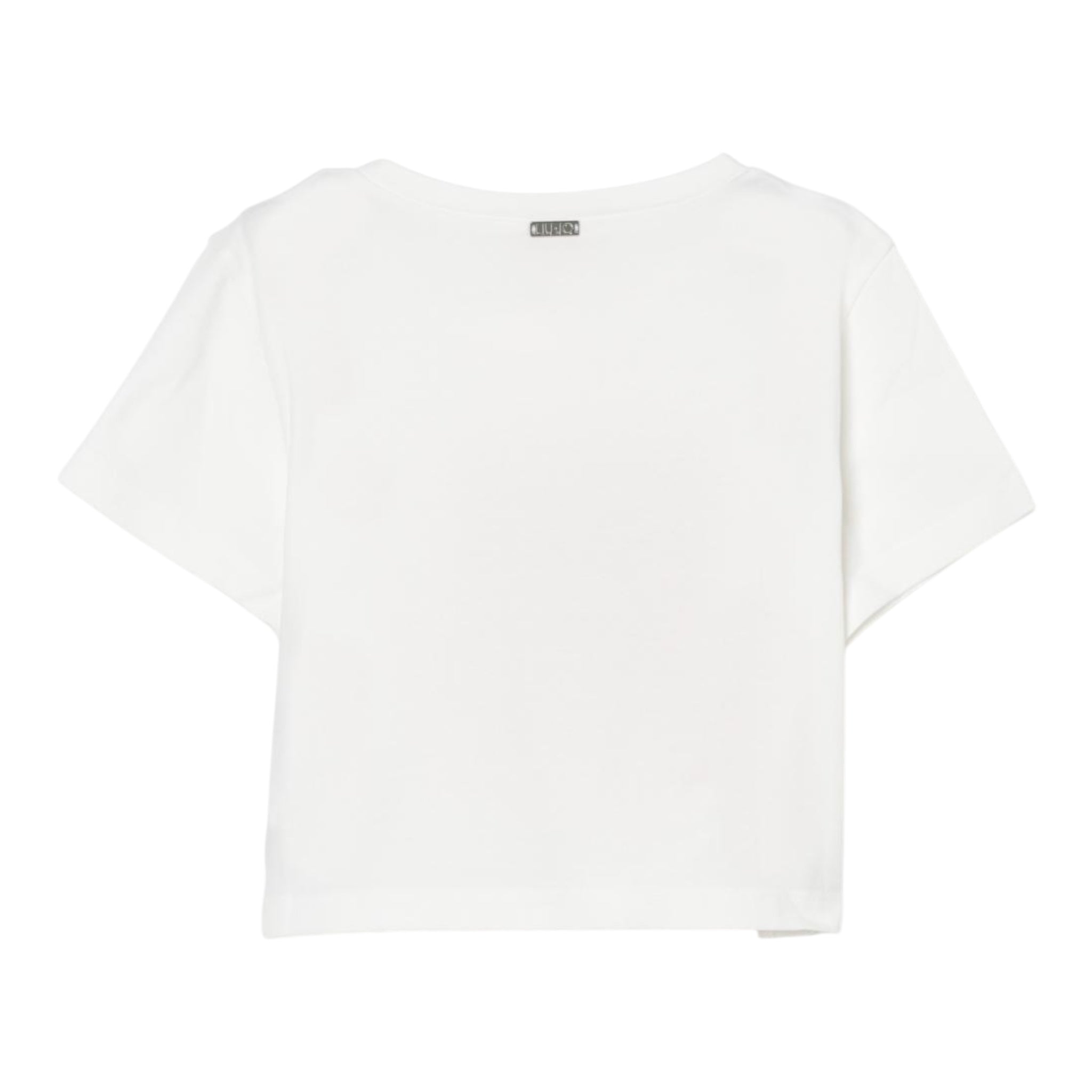 Liu Jo T-Shirt Girocollo Tinta Unita con Stampa E Frange per Bambina GA5192 BIANCO LIU JO 