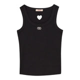 Liu Jo Canotta Tinta Unita con Traforo A Forma di Cuore per Bambina GA5199X NERO LIU JO 