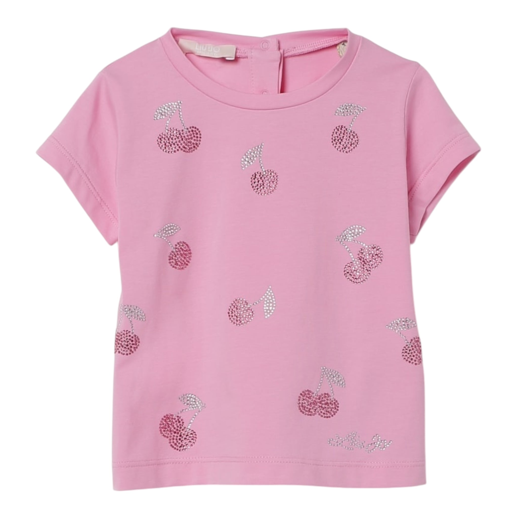 Liu Jo T-Shirt Girocollo Tinta Unita con Brillantini per Neonata HA5036 ROSA LIU JO 