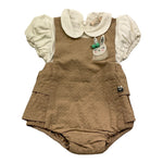 Liu Jo Pagliaccetto Mezza Manica con Finta T-Shirt per Neonata HA5085 BIANCO/BEIGE LIU JO 