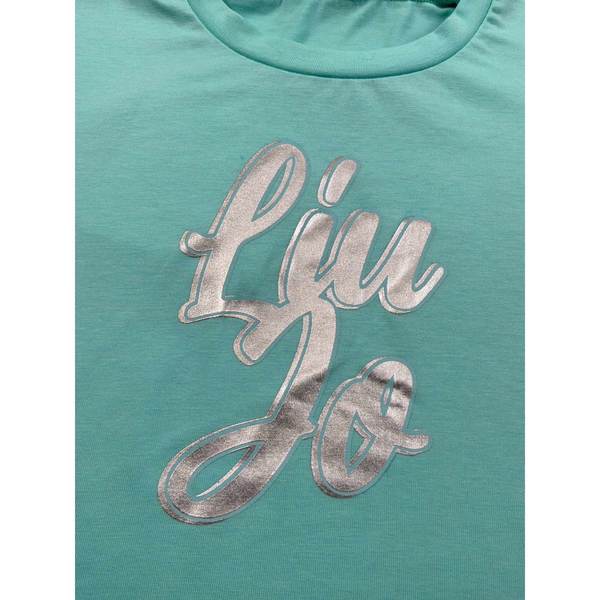 Liu Jo T-Shirt Girocollo tinta unita con Logo Azzurro per Bambina KA4011J AZZURRO LIU JO 