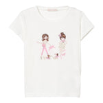 Liu Jo T-Shirt Girocollo Tinta Unita con Brillantini per Neonata KA5020NX BIANCO LIU JO 