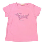 Liu Jo T-Shirt Girocollo Tinta Unita con Brillantini per Bambina KA5021 ROSA LIU JO 