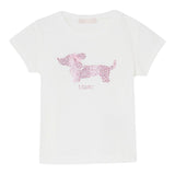 Liu Jo T-Shirt Girocollo Tinta Unita con Brillantini per Neonata KA5021XX BIANCO LIU JO 