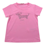 Liu Jo T-Shirt Girocollo Tinta Unita con Brillantini per Bambina KA5021XXJ ROSA LIU JO 