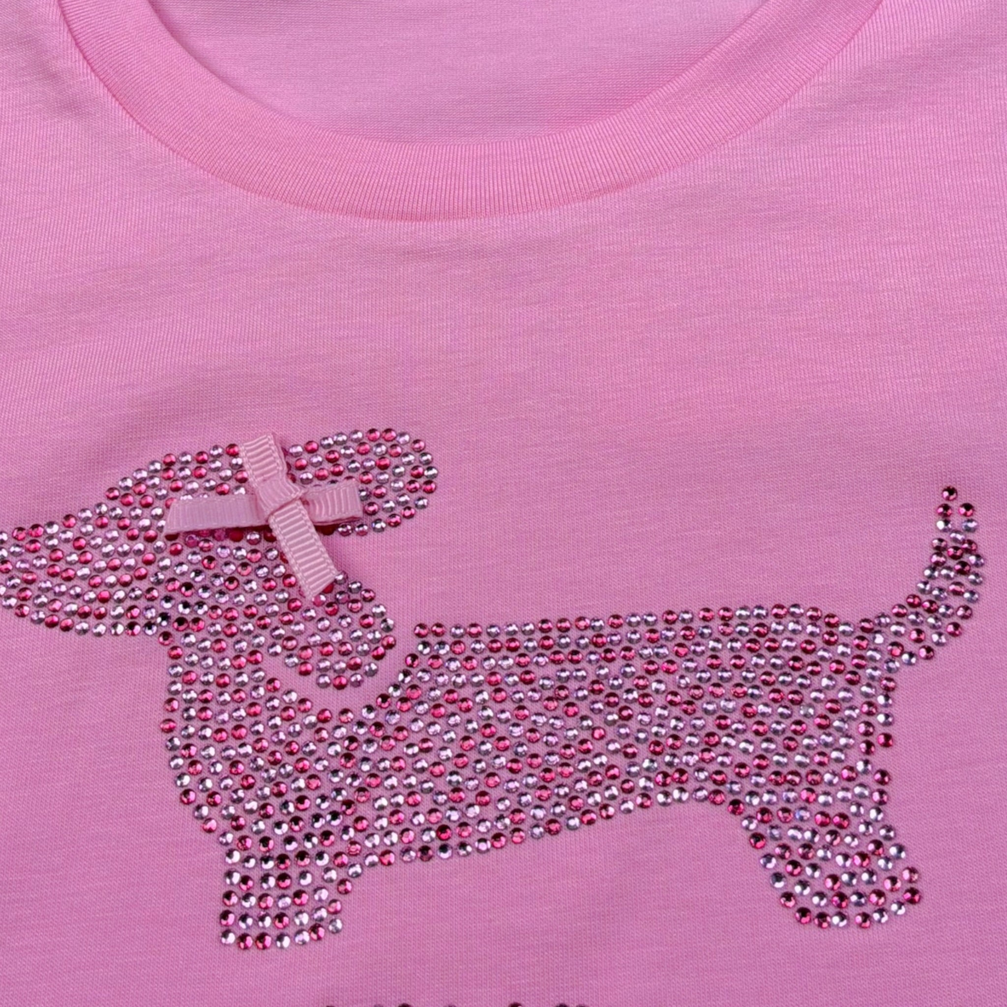 Liu Jo T-Shirt Girocollo tinta unita con Brillantini Rosa per Neonata KA5021XXX ROSA LIU JO 