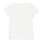 Liu Jo T-Shirt Girocollo Tinta Unita con Brillantini per Neonata KA5081NX BIANCO LIU JO 