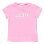 Liu Jo T-Shirt Girocollo Tinta Unita con Brillantini per Neonata KA5081NX ROSA LIU JO 
