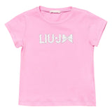 Liu Jo T-Shirt Girocollo Tinta Unita con Brillantini per Neonata KA5081NX ROSA LIU JO 