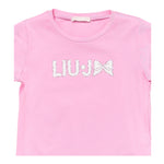Liu Jo T-Shirt Girocollo Tinta Unita con Brillantini per Neonata KA5081NX ROSA LIU JO 