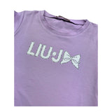 Liu Jo T-Shirt Girocollo Tinta Unita con Brillantini per Bambina KA5081X LILLA LIU JO 
