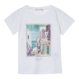 Liu Jo T-Shirt Girocollo tinta unita con Stampa E Brillantini Bianco per Neonata KA5093XXXN BIANCO LIU JO 