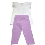 Liu Jo Completo 2 Pezzi T-Shirt-Leggins per Bambina KA5096 BIANCO/LILLA LIU JO 