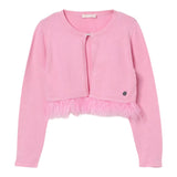 Liu Jo Cardigan Tinta Unita con Applicazioni Piume per Bambina KA5128 ROSA LIU JO 