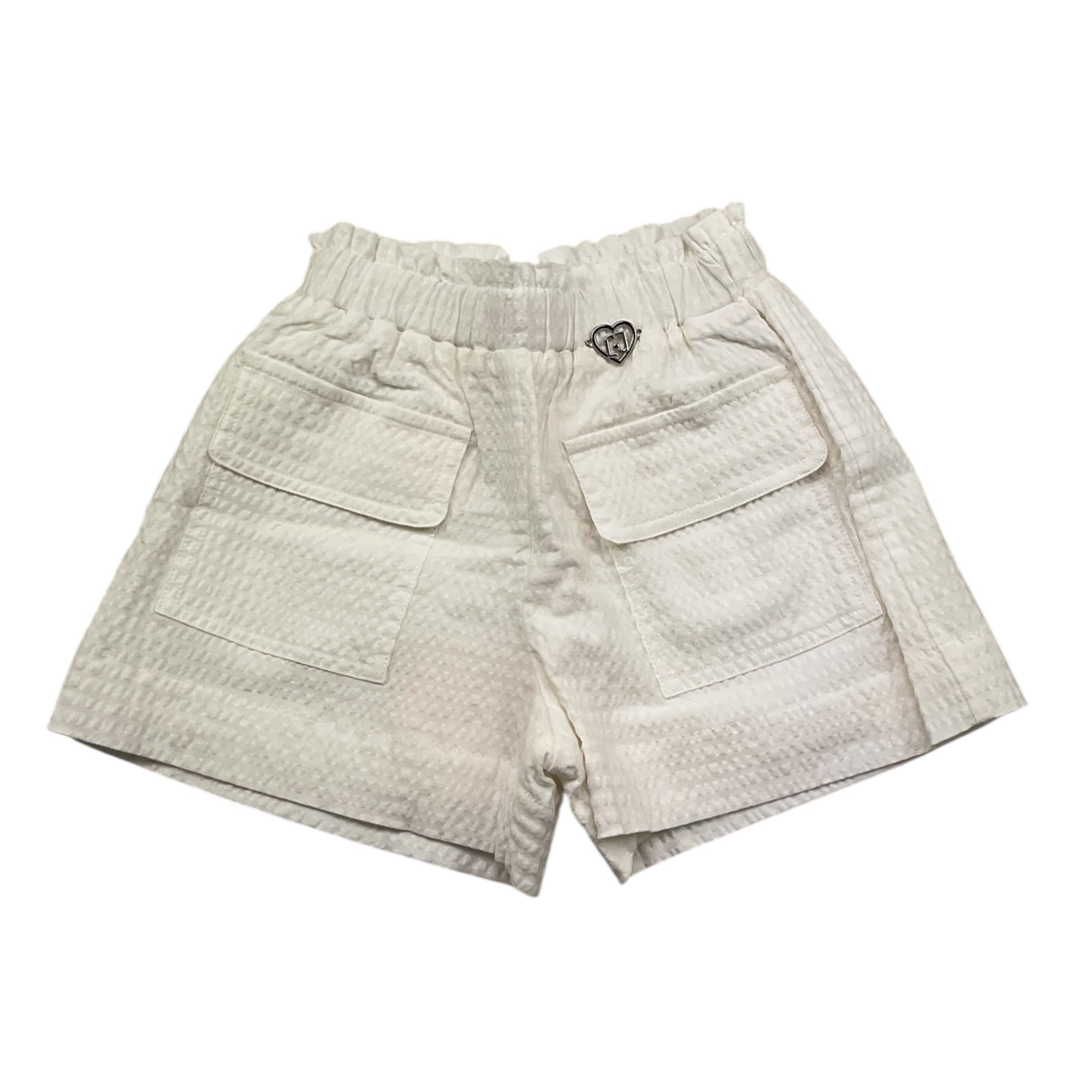 Liu Jo Short Tinta Unita con Elastico In Vita per Neonata KA5143N BIANCO LIU JO 