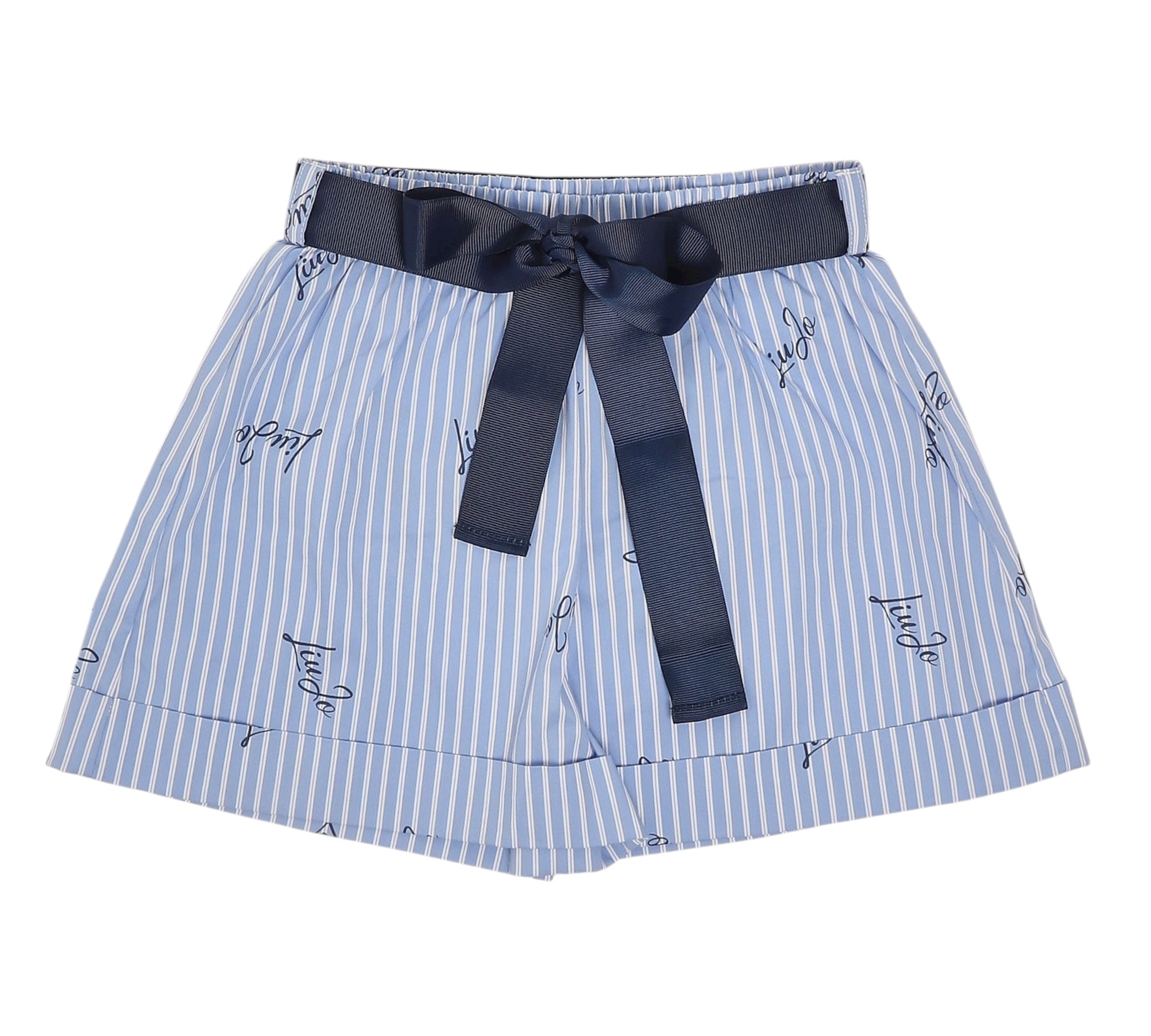 Liu Jo Short Tinta Unita con Fantasia A Righe per Bambina KA5143XX AZZURRO LIU JO 