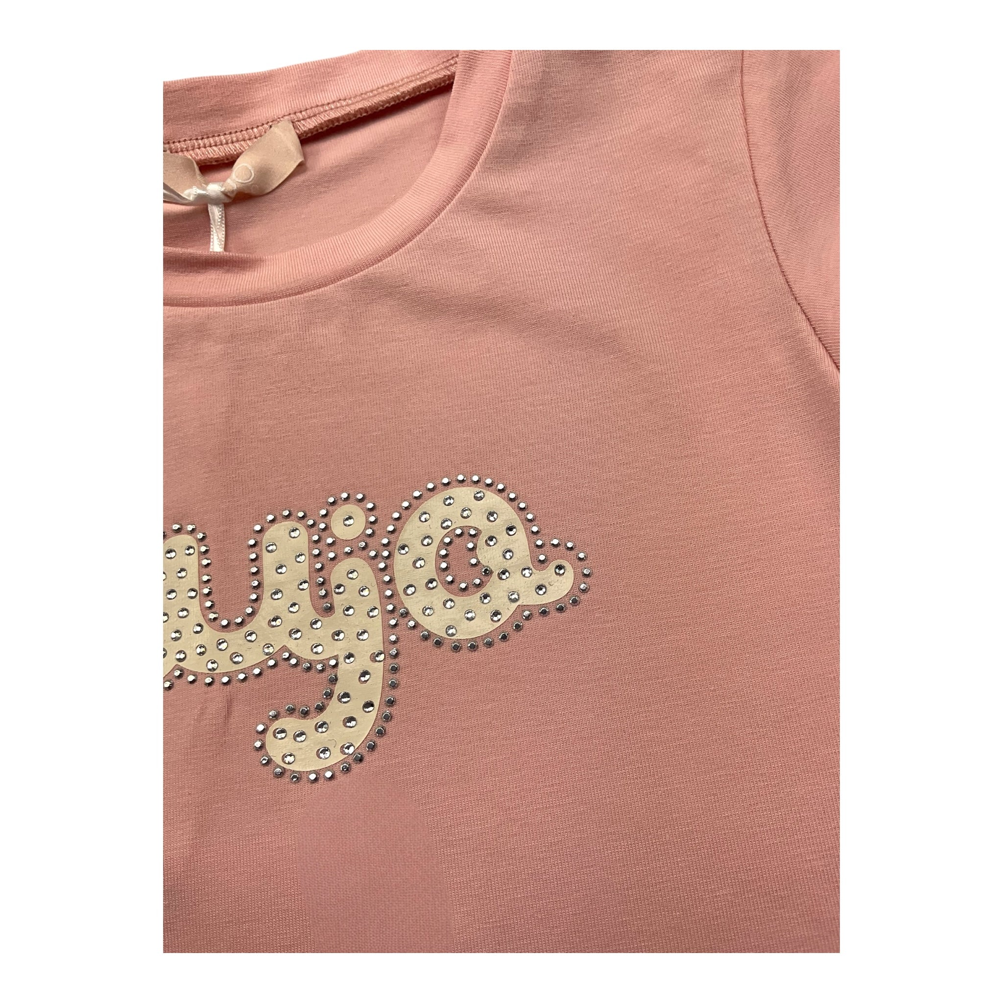 Liu Jo Shirt Tinta Unita Girocollo con Brillantini per Neonata KF4069X ROSA LIU JO 