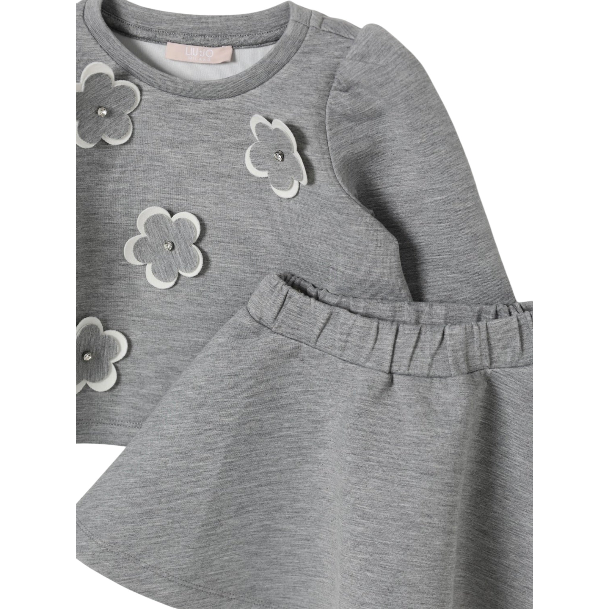 Liu Jo Completo 2 Pezzi Felpa-Pantalone tinta unita Grigio per Neonata KF5077 GRIGIO LIU JO 