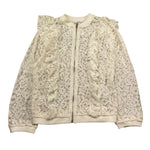 Lu Lu By Miss Grant Giubbino con Zip Tinta Unita Ricamato per Bambina LL0224 BIANCO LU LU BY MISS GRANT 