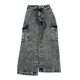 Lu Lu By Miss Grant Jeans tinta unita Modello Cargo Grigio per Bambina LL3120 GRIGIO LU LU BY MISS GRANT 