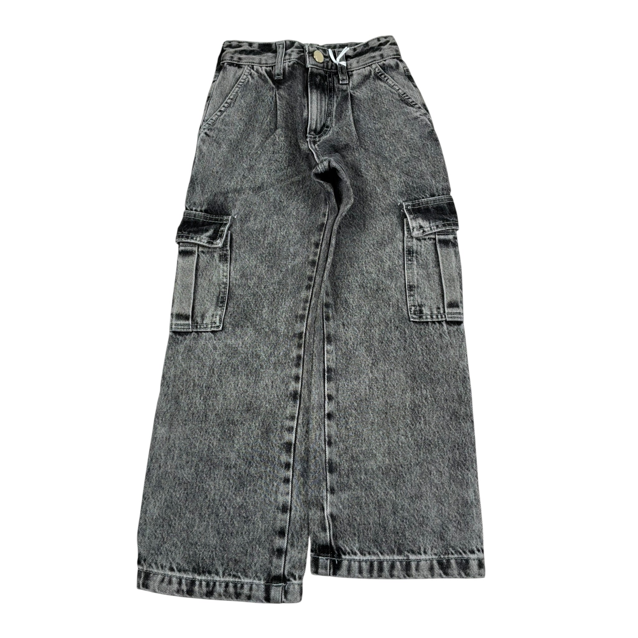 Lu Lu By Miss Grant Jeans tinta unita Modello Cargo Grigio per Bambina LL3120 GRIGIO LU LU BY MISS GRANT 
