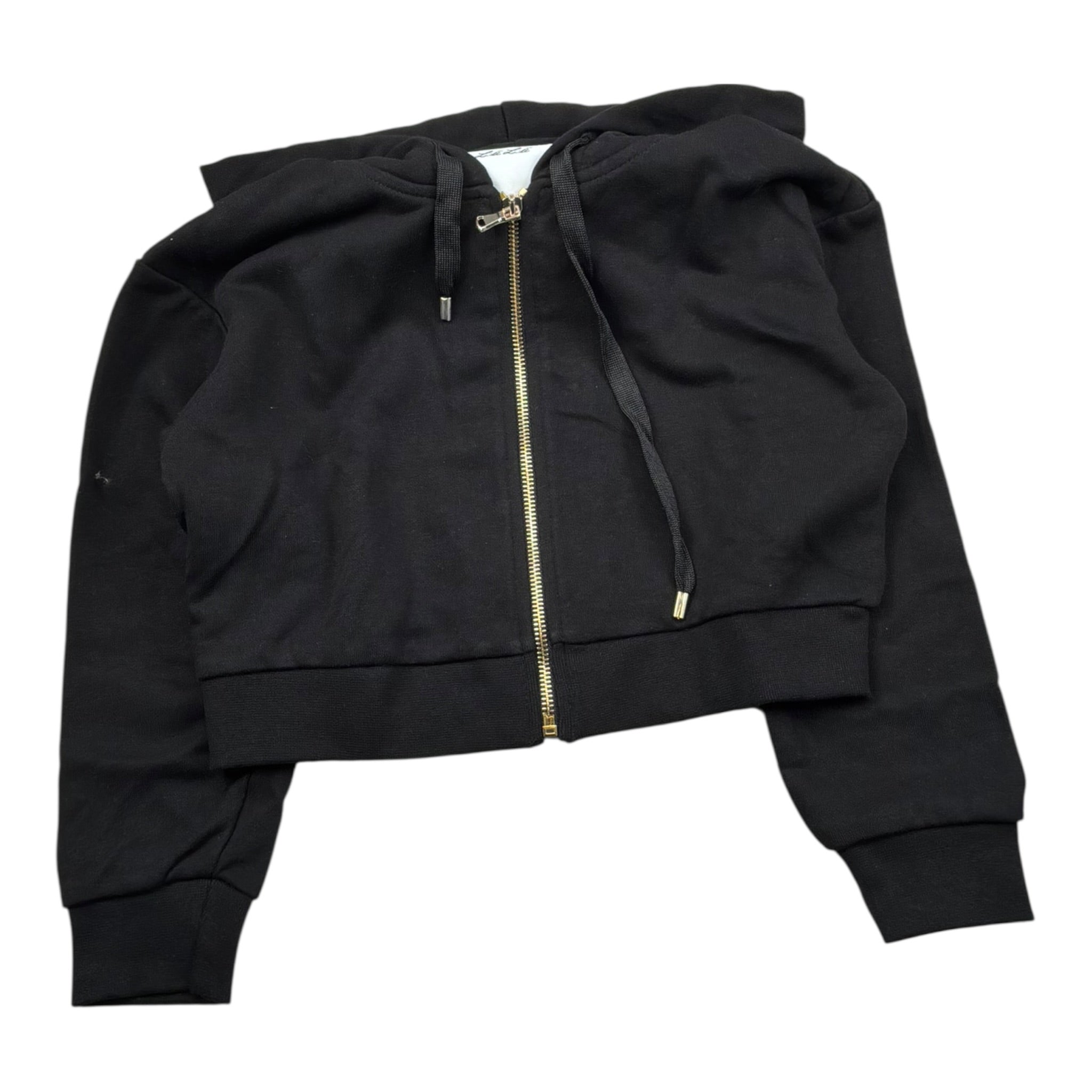 Lu Lu By Miss Grant Felpa tinta unita con Zip E Cappuccio Nero per Bambina LL3149 NERO LU LU BY MISS GRANT 