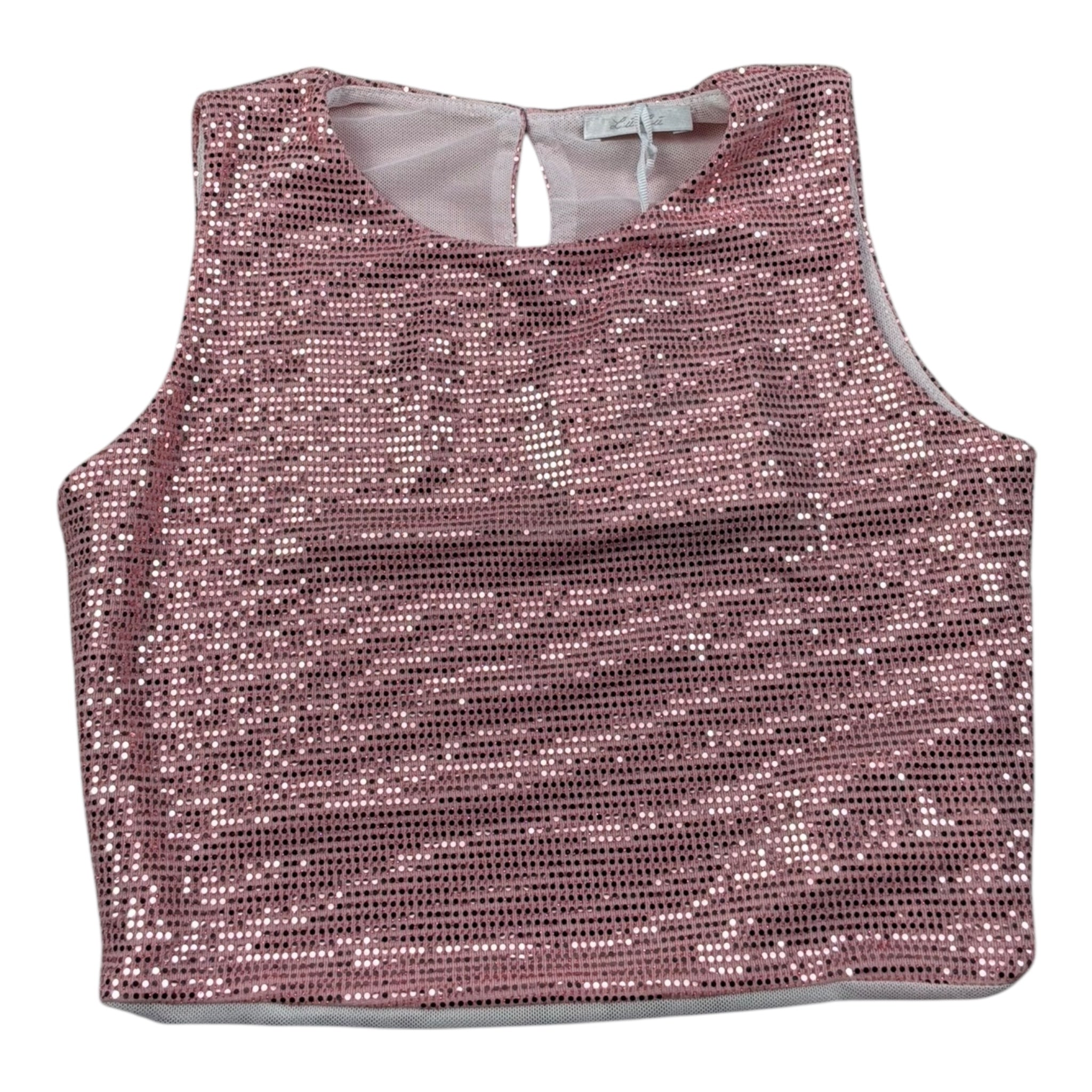 Lu Lu By Miss Grant Canotta Tinta Unita con Paillettes per Bambina LL3477 ROSA LU LU BY MISS GRANT 