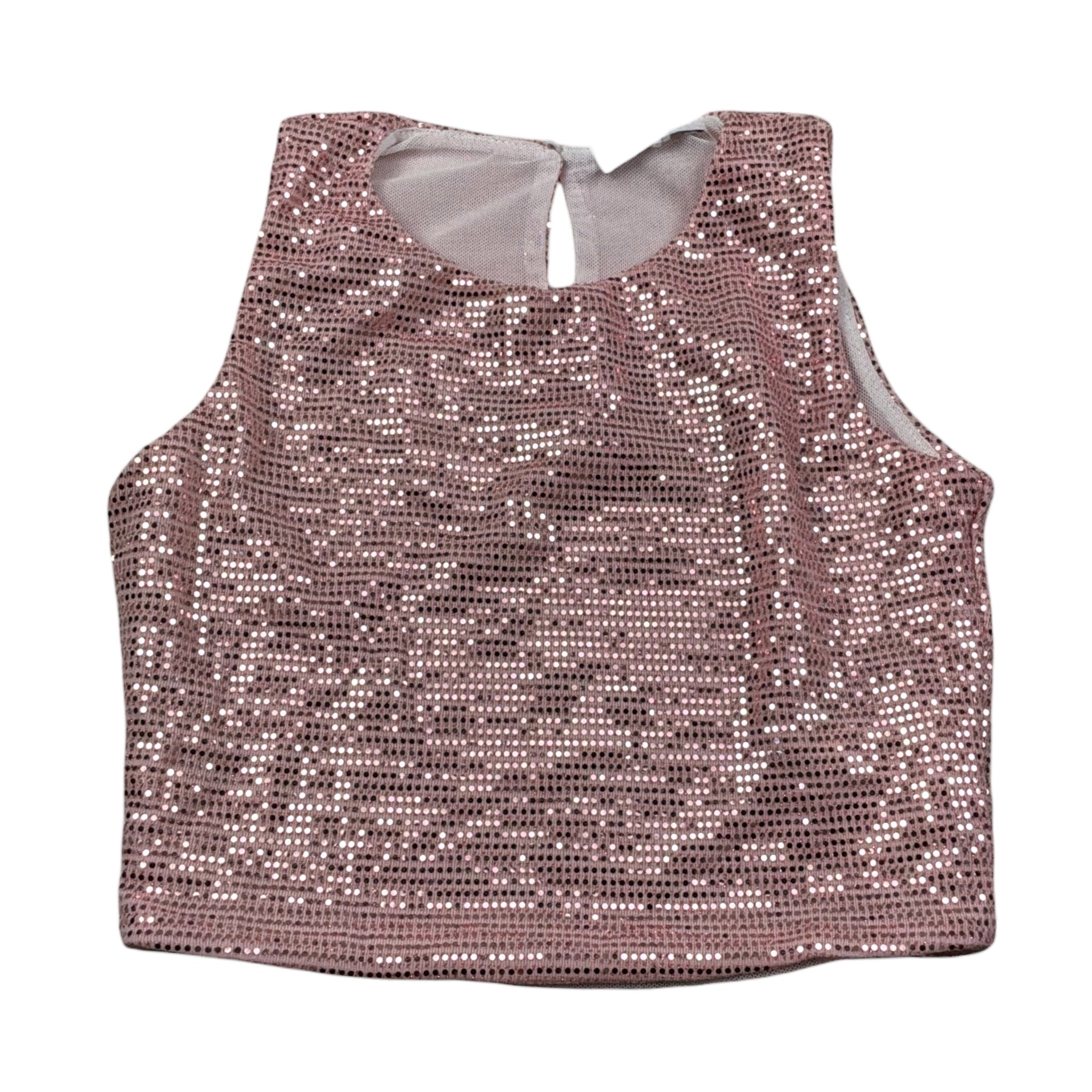 Lu Lu By Miss Grant Canotta tinta unita con Paillettes Rosa per Bambina LL3477X ROSA LU LU BY MISS GRANT 