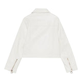 Lu Lu By Miss Grant Giubbino In Ecopelle Tinta Unita con Zip per Bambina LL3590 BIANCO LU LU BY MISS GRANT 