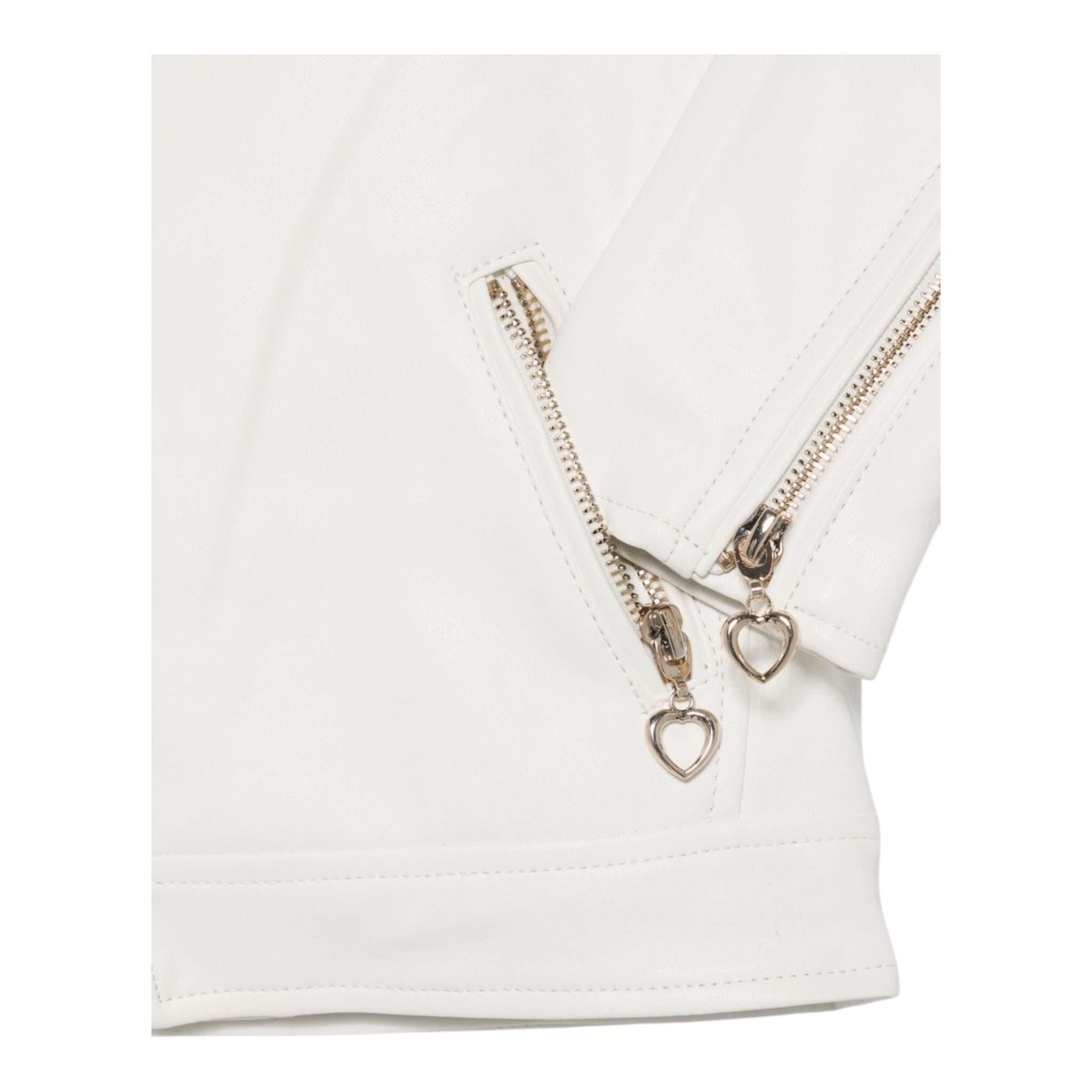 Lu Lu By Miss Grant Giubbino In Ecopelle Tinta Unita con Zip per Bambina LL3590 BIANCO LU LU BY MISS GRANT 