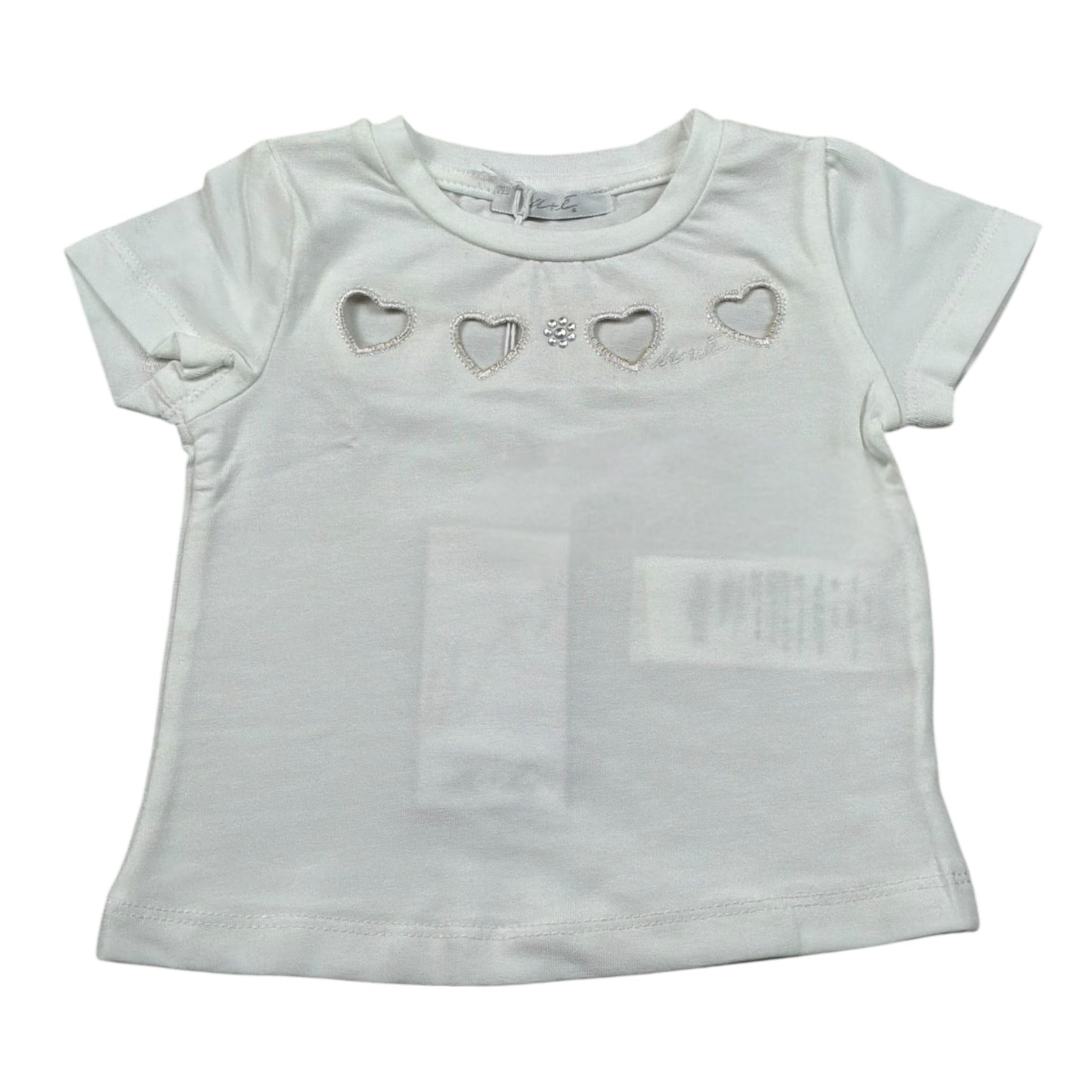 M+E' T-Shirt Girocollo tinta unita con Stampa Bianco per Neonata UE1257 BIANCO M+E' 