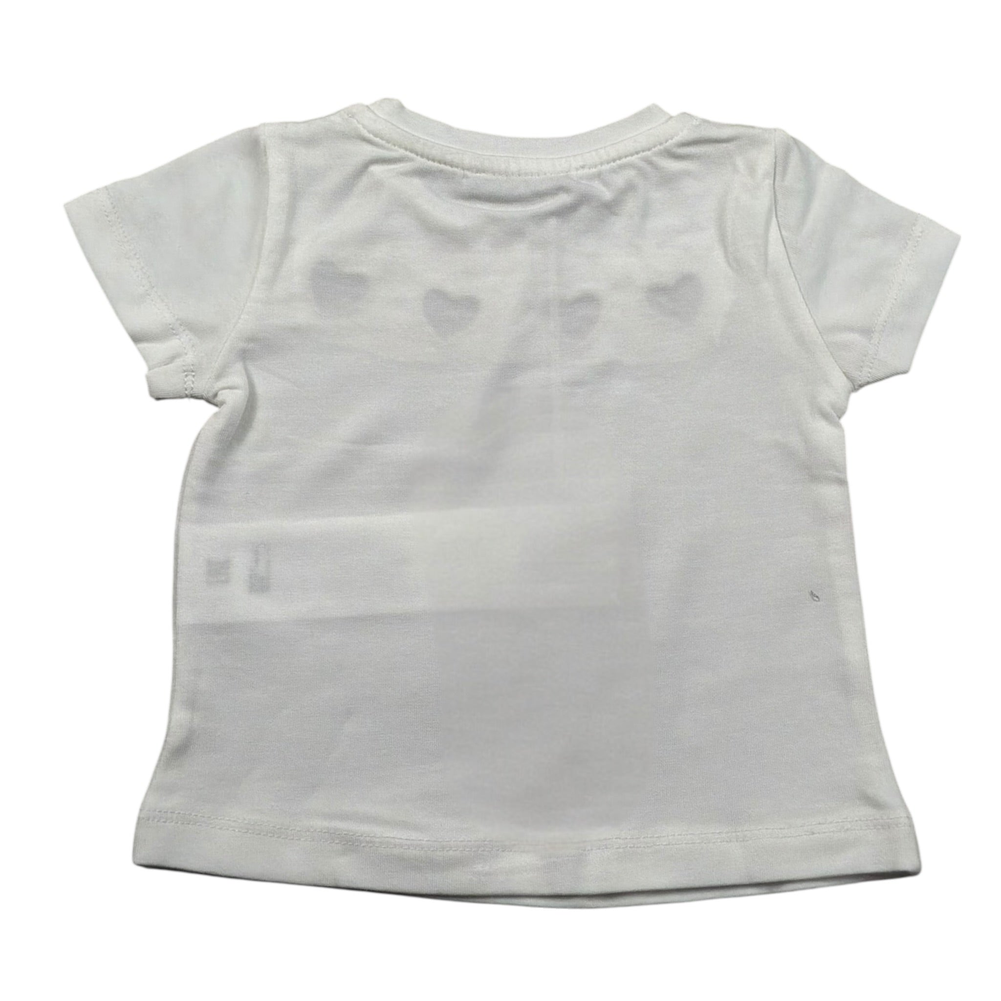 M+E' T-Shirt Girocollo tinta unita con Stampa Bianco per Neonata UE1257 BIANCO M+E' 