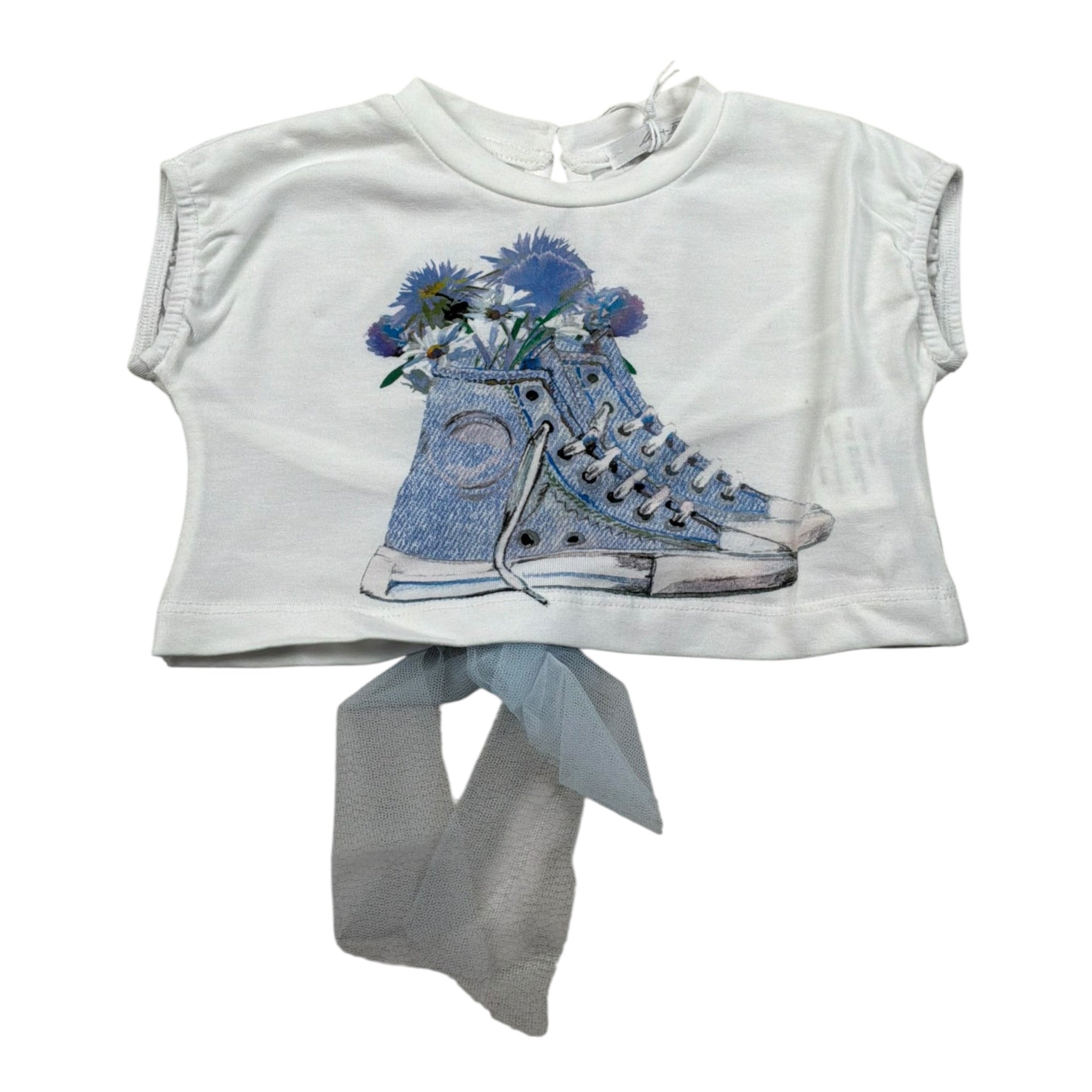 M+E' T-Shirt Girocollo tinta unita con Stampa Bianco per Neonata UE1262 BIANCO M+E' 