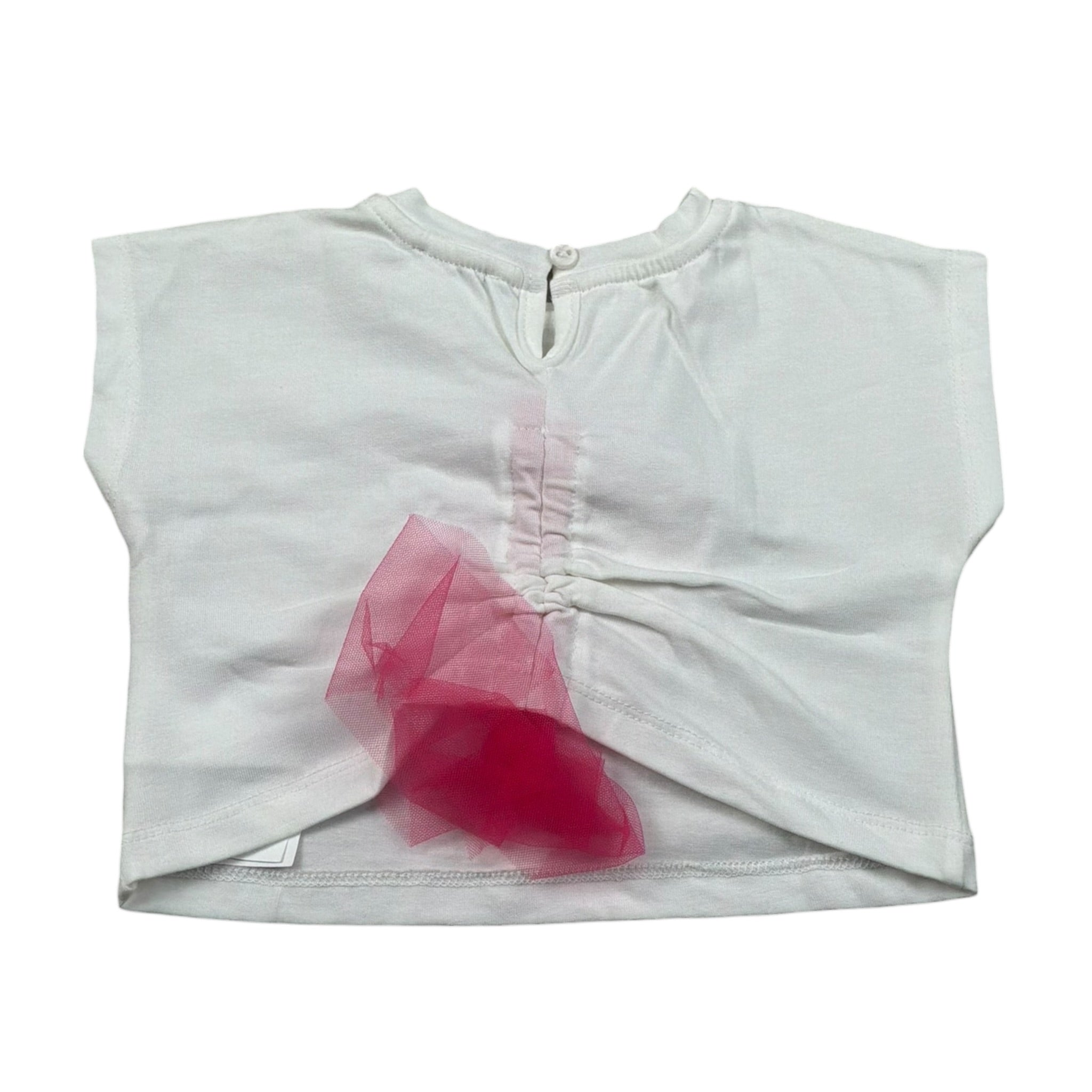 M+E' T-Shirt Girocollo tinta unita con Stampa Bianco per Neonata UE1383 BIANCO M+E' 