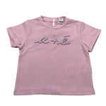 M+E' T-Shirt Girocollo tinta unita con Stampa Rosa per Neonata UE1405 ROSA M+E' 